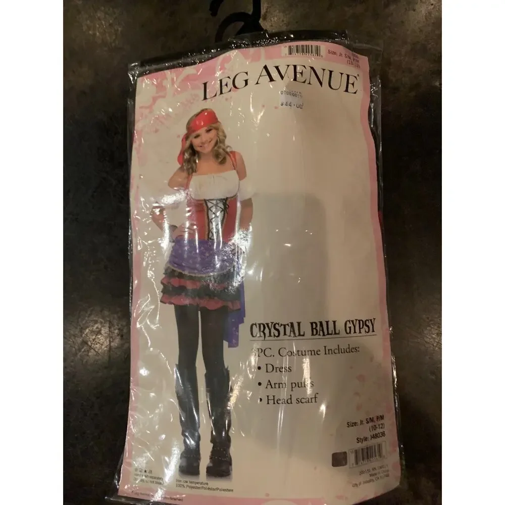 New Girls Leg Avenue Crystal Ball Gypsy Halloween Costume Junior S/M P/M 10-12